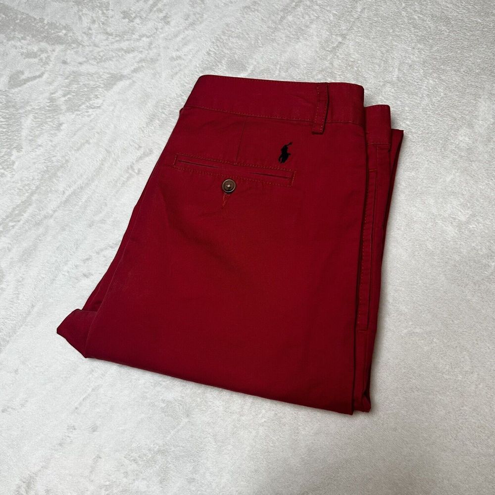 Polo Ralph Lauren Girls Size 18 Chino Flat Front Red Straight Leg Pants